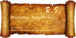 Ruzsonyi István névjegykártya