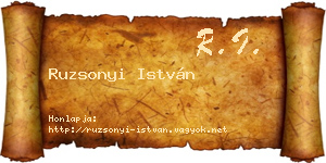 Ruzsonyi István névjegykártya