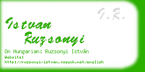 istvan ruzsonyi business card