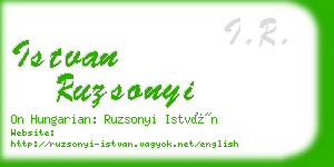 istvan ruzsonyi business card